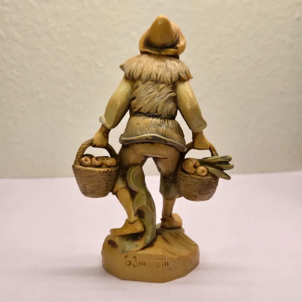 Vintage Fontanini Depose Italy Peasant Market Vendor Figurine Nativity Villager